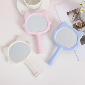 Zonisin cermin kosmetik anak perempuan, desain baru plastik kartun bentuk kucing lucu portabel cermin Makeup genggam Salon pegangan tangan - Product Image 1