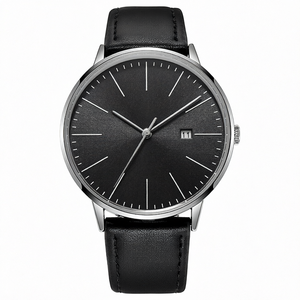 Montre à quartz analogique de haute qualité pour hommes, avec logo personnalisé, boîtier en alliage et bracelet en cuir – Créez votre propre marque pour la vente en gros - Product Image 1
