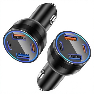 Mini Cargador de Coche de 4 Puertos USB Tipo-C con Carga Rápida PD QC3.0, Adaptador de Coche de Doble Puerto para Teléfono Móvil - Product Image 4