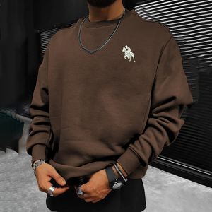 <strong>Men's</strong> Long Sleeve Sweatshirt with Embroidery Custom Factory ODM for Loose Riding Autumn Season <strong>Pullover</strong> - Product Image 6