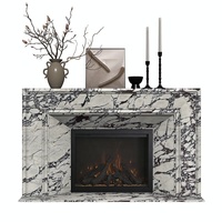 Environnements de cheminée en marbre Calacatta Viola naturel Tostone, taille personnalisée, design moderne, kits d'entourages de cheminée en marbre