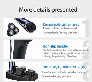 ماكينة حلاقة كهربائية احترافية للرجال فانكي FK-8600، طقم العناية الشخصية للرجال قابل لإعادة الشحن وقابل للغسل للاستخدام الرطب والجاف، أفضل طقم حلاقة للرجال - Product Image 6