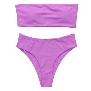 Bikini de Dos Piezas Sexy y a la Moda 2023, Traje de Baño de Corte Alto sin Tirantes para Mujer, Venta al por Mayor - Product Image 3