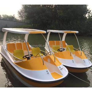 Bote Eléctrico para 5 Personas con Drenaje Automático, Bote a Pedal de Fibra de Vidrio, Bote Pequeño de Recreo para Parques Acuáticos - Product Image 3