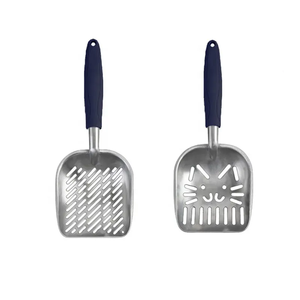 Pala para arena para gatos de acero inoxidable al por mayor, nuevo diseño, portátil, integrado, para limpieza de mascotas - Product Image 1