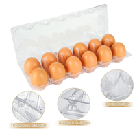 40 paquets de cartons d'œufs en plastique bon marché en vrac, 1 douzaine de cartons d'œufs transparents pour œufs de poule, supports de plateau d'œufs de poule réutilisables