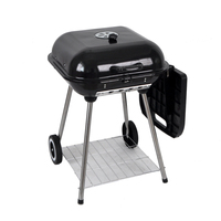 Barbecue au charbon de bois pliable portable SEJR Professional 18 pouces en acier pour l'extérieur avec finition émaillée en porcelaine et chariot