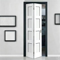 Porte pliante en bois massif de conception moderne 48"x80" avec panneaux en verre pour l'intérieur de la villa