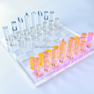 Handmade <strong>Chess</strong> Pieces Acrylic Glass <strong>Chess</strong> Pieces Lucite <strong>Chess</strong> <strong>Set</strong> <strong>Unique</strong> Chessboard Game <strong>Set</strong> - Product Image 2