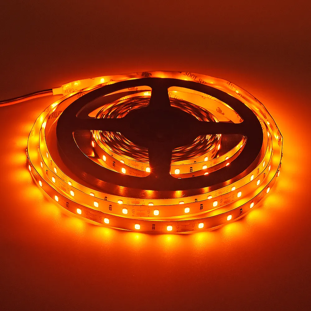 DC12/24v led strip light SMD2835 14.4W amber orange warm white Led Strips 5m/roll led flexible strip