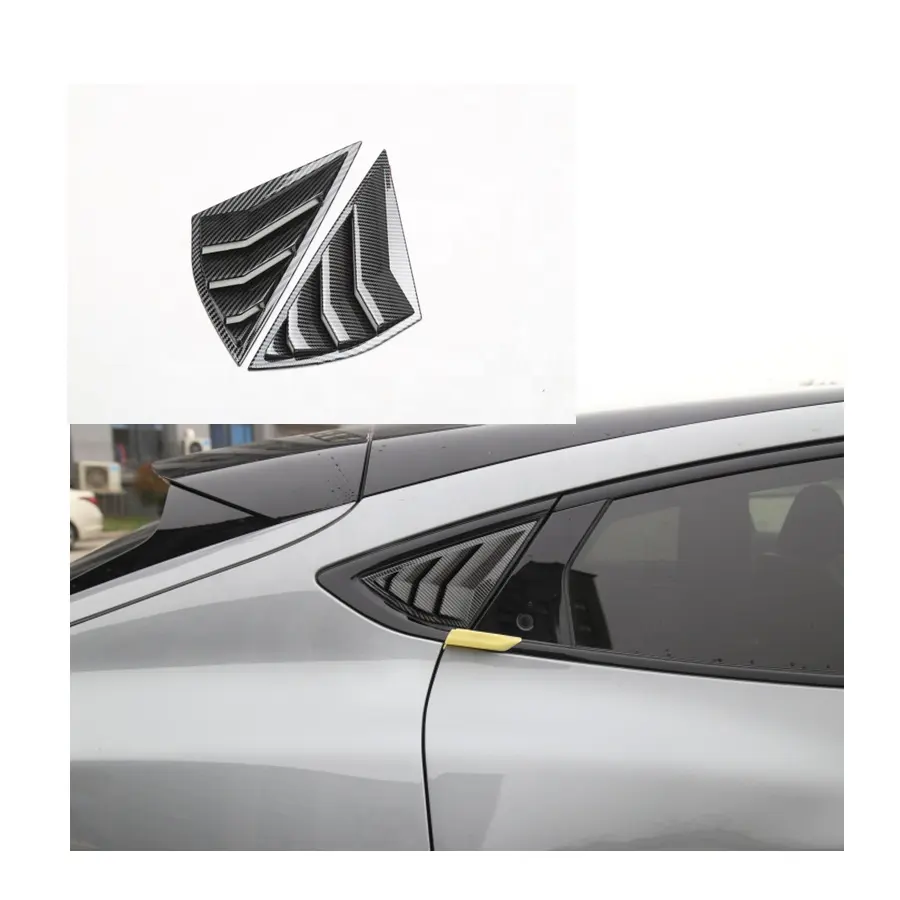 Car Accessories Carbon Fiber Rear Side Triangular Window Louvers Cover Blinds For Ford Mustang Mach-E 2021-2022