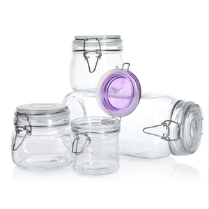 Cocina 200ml-5L redondo cuadrado vidrio almacenamiento de alimentos tarro tapa hermética vidrio encurtidos <span class=keywords><strong>tarros</strong></span> con tapas de Clip - Product Image 2