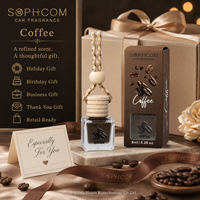 Autoparfum 8ml glazen flesje met natuurlijke houten dop, hangende autoluchtverfrisser, essentiële olieverdamper, cadeau voor Valentijnsdag en Kerstmis
