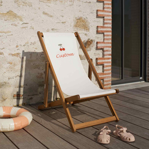 Chaise longue de plage personnalisée pour enfants, chaises de plage pour enfants avec logo, chaise longue de plage pliable réglable en bois pour enfants - Product Image 1