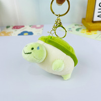 Vente en gros de jouets animaux en peluche petite tortue verte en peluche porte-clés sac de poupée pendentif porte-clés griffe machine peluches jouet cadeau