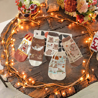 Chaussettes courtes en coton tricoté motif Capybara et chien mignon pour femme, collection Printemps-Automne 2025 – Idéales pour le quotidien