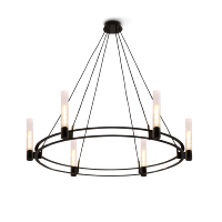 Lampe suspendue minimaliste YH pour salon, en laiton antique, anneau en verre, lustre LED unique, design moderne, luminaire suspendu