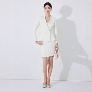 Women's Black Suit Set Full Sleeve Formal Wear Anti-Wrinkle Spring Autumn Professional Office Outfit - Product Image 3