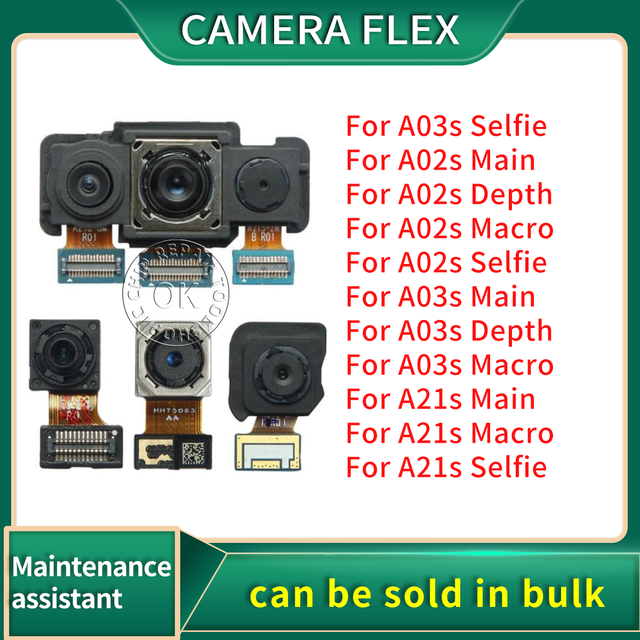 Front Facing Selfie Main Camera For Sam A02s A03s A21s A025 A037 A217 Back Telephoto Ultrawide Depth Macro Flex Cable