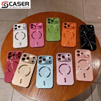 Coque de téléphone magnétique Aurora Electroplating avec découpe précise pour l'appareil photo, protection intégrale antichoc pour iPhone 13-18