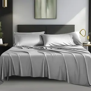 Roupa de cama de bambu de luxo e requintado saudável, conjunto de lençóis de cama italiano