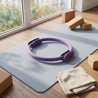Set Cincin Pilates Aksesoris Yoga Studio Home Gym Peralatan Olahraga Bahan EVA Beige Ringan Anti Selip Tahan Lama