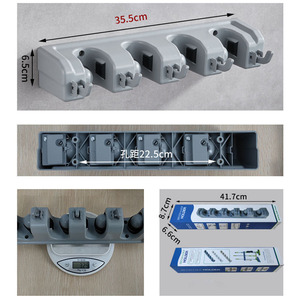 Porta scopa, appendiabiti Mop, porta attrezzi da giardino a parete con slot e ganci per lavanderia, <span class=keywords><strong>armadio</strong></span>, tettoia, Garage - Product Image 5