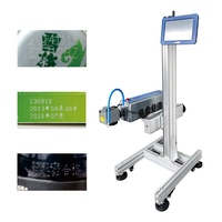 Machine de marquage laser CO2 20W semi-automatique haute précision pour ligne de production, date d'expiration, code de lot, sacs, canettes, pochettes