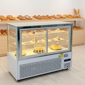 Vitrina Refrigerada para Pasteles, Enfriador de Vidrio con Enfriamiento Estático/de Aire, Refrigerador/Congelador para Pasteles, Vitrina Negra/Blanca - Product Image 1
