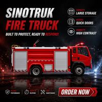 Camion de lutte contre l'incendie SINOTRUK HOWO, citerne à eau de 4000 L, camion de pompiers pour les secours d'urgence