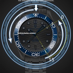 Montre homme de luxe mécanique PAGANI DESIGN PD-1667 NH35, étanche 100 m, lunette en céramique, date, entièrement en acier - Product Image 5