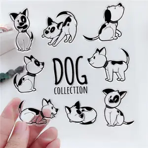 Логотип на заказ, «сделай сам», собаки, прозрачный ПВХ, резиновый штамп, детский планировщик