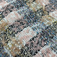 Tissu en tweed jacquard Tissu à carreaux en fil métallique coloré Convient aux sacs à main vêtements articles ménagers articles de mariage, etc.