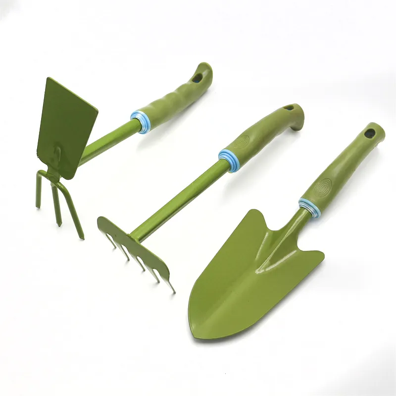 High Quality Outdoor Iron 3pcs Garden Tool Set Planting Garden Art Shovel Hoe Rake Garden Hand Tools
