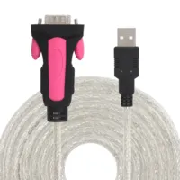 Kabel Serial USB ke DB9 RS232 Chip FTDI FT232 1.8M, Dilindungi EMI, Didukung Bus, untuk Windows/Mac/Linux