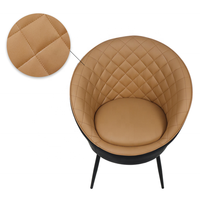 Petit canapé avec dossier rond, dossier repose-bras, chaise de loisirs en cuir PU remplie avec éponge, offre spéciale
