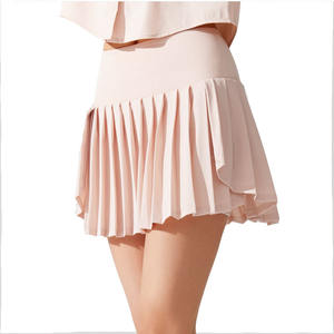 अनुकूलन योग्य उच्च अंत महिलाओं की उच्च-कमर वाली गोल्फ टेनिस स्कर्ट लुभावनी आंतरिक चलने वाली स्ट्रिप्स एंटी-ग्लैयर प्लेट्स फ्रंट लोगो ओम - Product Image 1