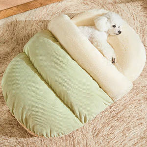 Neues Design, Luxuriöses Cord-Kunstfell Gestreiftes Individuelles Pantoffel-förmiges, Bequemes, Herausnehmbares, Waschbares, Atmungsaktives Hundebett & Katzenbett - Product Image 2