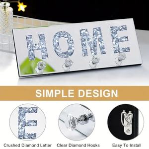 DILU Cristal Amour Mur Porte-clés Étincelant Diamant Miroir Clé Mur Cadeau 4-Crochet Entrée Déco MAISON Lettré Diamant Décorations - Product Image 6