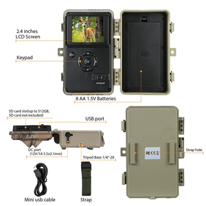Caméra de surveillance de la faune 64MP CMOS <span class=keywords><strong>noire</strong></span> avec <span class=keywords><strong>LED</strong></span> IR 940nm, détection de mouvement 0,4S, suivi des cerfs, <span class=keywords><strong>chasse</strong></span>, prend en charge les cartes mémoire SD - Product Image 3