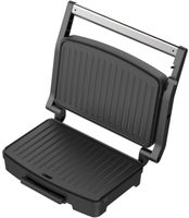 Contacts antiadhésifs Grill d'intérieur Grill Barbecue Fixe 2 Tranches Panini Grill 750W Avec Plateau De Collecte D'huile