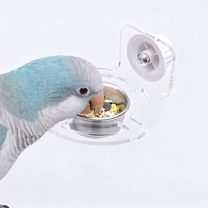 Mangeoire à oiseaux en acrylique transparent et en acier inoxydable, nouveau style 2025, plusieurs tailles au choix - Product Image 6