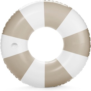 Retro Striped Inflatable Pool Float 48 Inch Adult Swim Ring With Cup Holder For Swimming Pools Water Parks Beaches - Product Image 4
