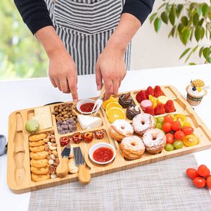 Plateau à fromage en bambou pliable et Portable pour pique-nique en plein air, plateau à fromage et couteau pour confiserie - Product Image 3