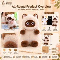 Peluche AI Fortune Cat pleine grandeur avec double écran tactile, fonction de reconnaissance de mouvements de queue, alerte de risque, intérêt pour l'extraction minière, ChatGPT, clonage vocal en 40+ langues