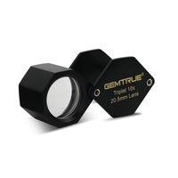Black Diamond Loupe 10x Triplet Lens 20.5mm Jewelry Magnifier With Leather Case