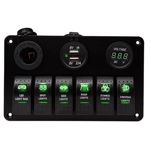 แผงสวิตช์กันน้ำ Yuhe YH-DH6-QA แบบ 6 ปุ่ม พร้อมช่องเสียบ USB สำหรับวัดแรงดันไฟฟ้า เหมาะสำหรับสวิตช์โยกแบบทางทะเล - Product Image 3
