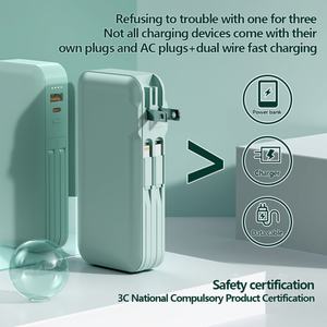 Portable High Capacity 10000mAh Travel Power Bank Fast Charging Dual USB Type-C Wall <b>Plug</b> <b>Adapter</b> US AU EU UK Mini USB Input - Product Image 2