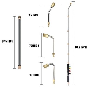 Varilla de Extensión para Lavadora a Presión de 10 Pies con Conexión Rápida de 1/4 NPT y Cabezal de Pulverización, 4000 PSI, para Limpieza con Agua Fría - Product Image 3