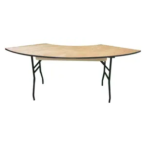 Meja lipat kayu Solid, meja makan lipat, Hotel, pernikahan, jamuan, kayu Solid, persegi, luar ruangan